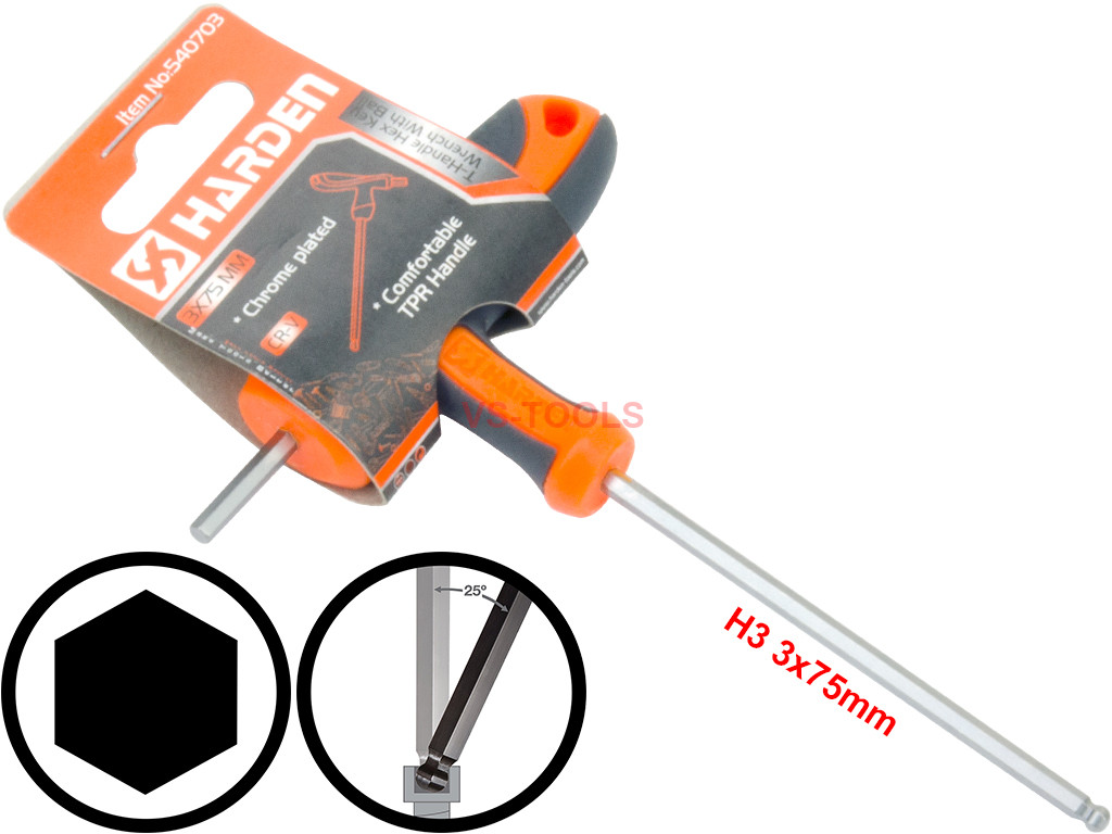 3mm THandle Hexagon Torque 6Point Hex Key CRV TPR Screwdriver